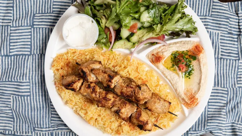 Chicken Kabobs Plate at Zest Mediterranean